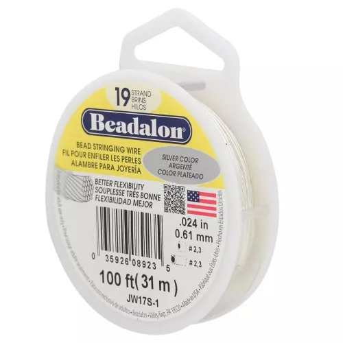Wire Wired 19 strands 0.61 mm - Beadalon - Silver x31m