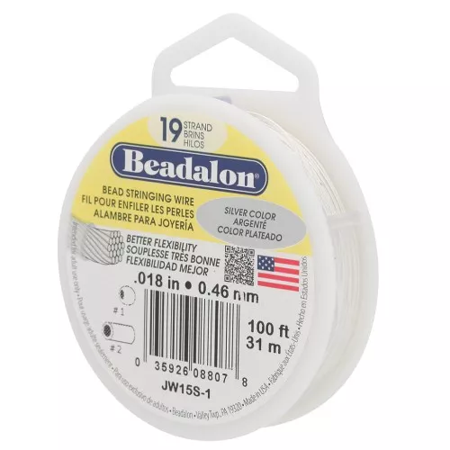 Wire Wired 19 strands 0.46mm - Beadalon - Silver x31m