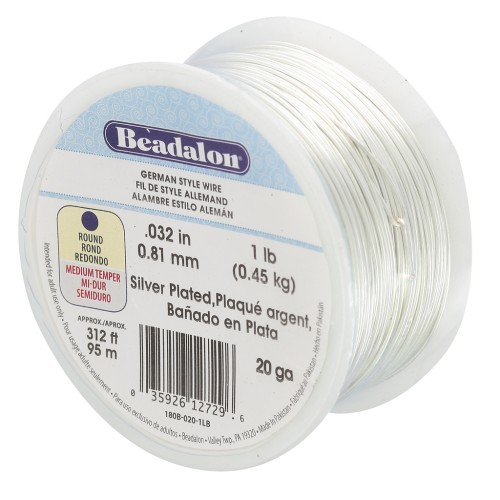 0.81 mm Round Copper Wire - German Style Wire - Silver-Plated x 95 m
