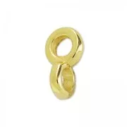 Slider with pendant holder for 2mm cords fine Gold plated x5