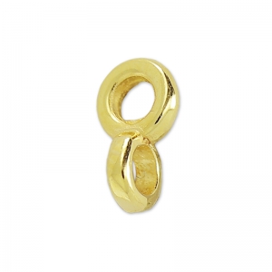 Slider with pendant holder for 2mm cords fine Gold plated x5