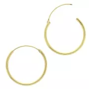 Round hoop earrings 19 mm - Thread 1.2 mm - Gold x2