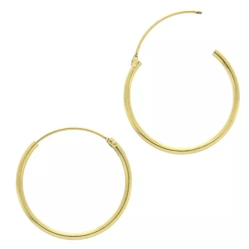 Round hoop earrings 19 mm - Thread 1.2 mm - Gold x2