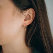 Round hoop earrings 19 mm - Thread 1.2 mm - Gold x2