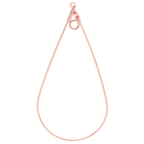 Drop earrings 58x28 mm with hoop - Rose Gold x2