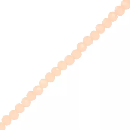 3.5x3mm Rondelle beads faceted - round flattened - Light Peach x35cm