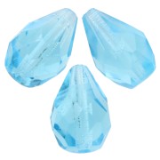 Faceted pear-shaped beads, 10x7 mm - Aquamarine (20 pieces)
