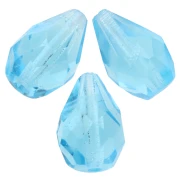 Faceted pear-shaped beads, 10x7 mm - Aquamarine x20