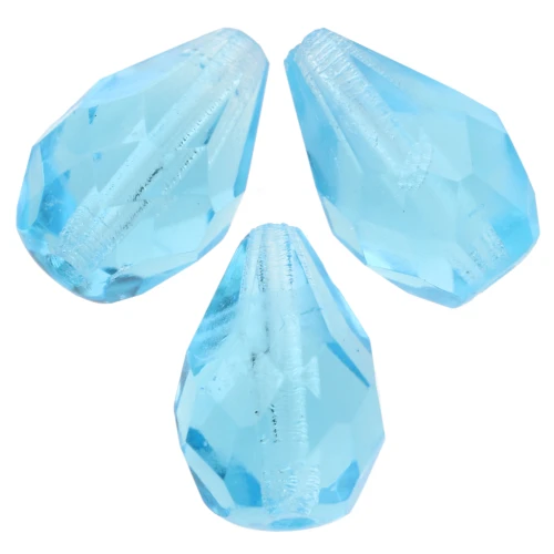 Faceted pear-shaped beads, 10x7 mm - Aquamarine x20
