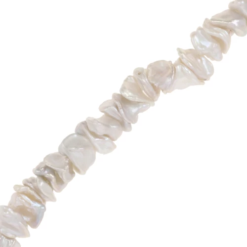 Keshi freshwater pearls - Irregular baroque pearls 9-13 mm - White x19.5cm