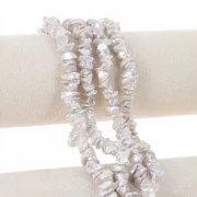 Keshi freshwater pearls - Irregular baroque pearls 9-13 mm - White x19.5cm