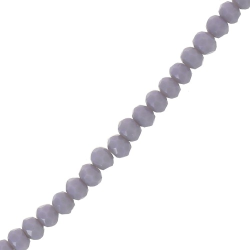 4.5x3.5mm Rondelle beads faceted - round flattened - Dark Grey Opal x41cm