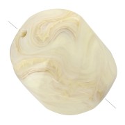 Irregular baroque bead in opaque resin 22x17 mm - Cream marbled x1|raw }}