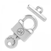 Clasp T lock 36 mm Antique Silver Plating x1