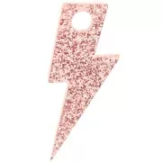 25 mm acrylic lightning bolt pendant - Old rose glitter x1
