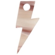 25 mm Acetate Lightning Bolt Pendant - Cappuccino - White x1|raw }}