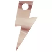 25 mm Acetate Lightning Bolt Pendant - Cappuccino - White x1