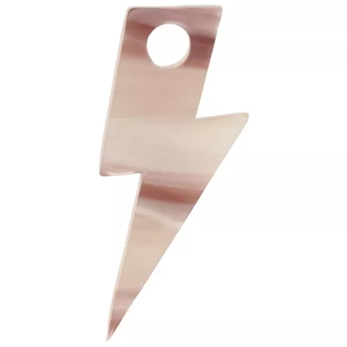 25 mm Acetate Lightning Bolt Pendant - Cappuccino - White x1