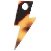 Lightning bolt pendant 25 mm acetate - Tortoiseshell - Brown - Black x1|raw }}