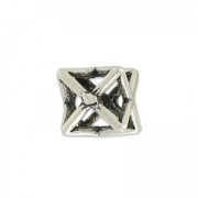 Polygon 3D hollow 10 mm old silver tone x1