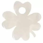19mm Clover charm in acetate - Marbled Ivory x1