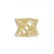 Polygon 3D hollow 10 mm gold tone x1|raw }}