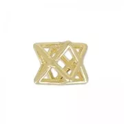 Polygon 3D hollow 10 mm gold tone x1