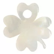 19mm acetate Clover charm - Marbled Transparent pearly glitter x1