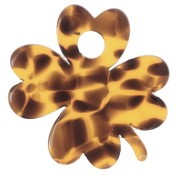 19mm acetate Clover charm - Terrazzo Brown - Black x1