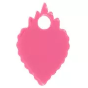 19.5x13mm acetate ex-voto Heart charm - Pink x1