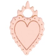 19.5x13mm acetate ex-voto Heart charm - Nude x1|raw }}