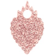 19.5x13mm Acrylic Heart Charm - Old Rose Glitter x1