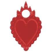 19.5x13mm Heart charm ex-voto in plexiglass - Mirror effect - Red x1|raw }}