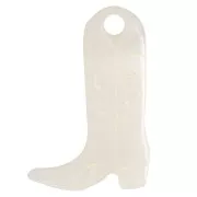 Santiag cowboy boot charm 20x13 mm acetate - Cream marble x1