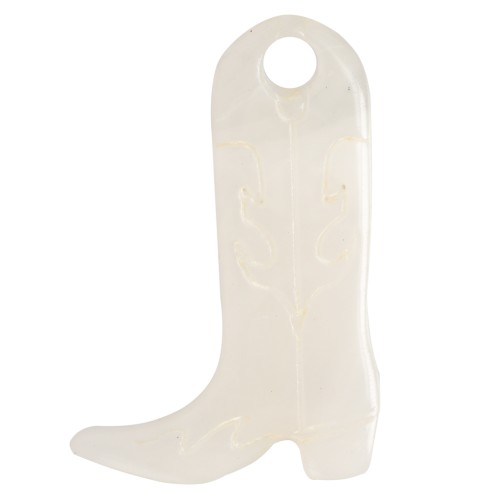 20x13 mm Acetate Cowboy Boot Charm - Marbled Ivory x1