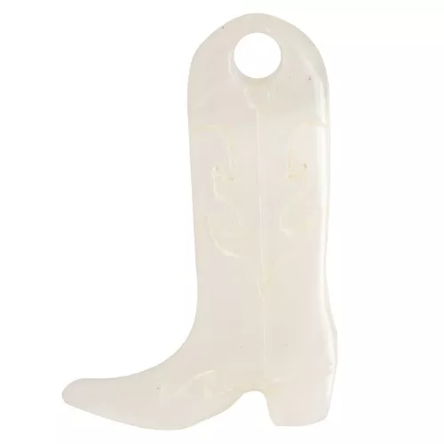 20x13 mm Acetate Cowboy Boot Charm - Marbled Ivory x1