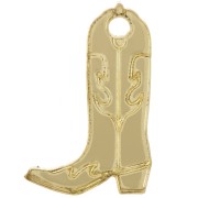 Santiag cowboy boot charm 20x13 mm in plexiglass - Mirror effect - Gold x1