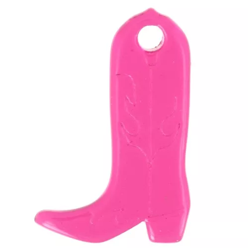 Santiag cowboy boot charm 20x13 mm in transparent acetate - Fuschia x1