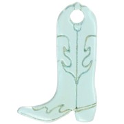 Santiag cowboy boot charm 20x13 mm in transparent acetate - Blue x1