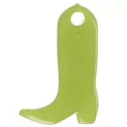 Breloque Santiag botte cowboy 20x13 mm en acétate transparente - Olive x1