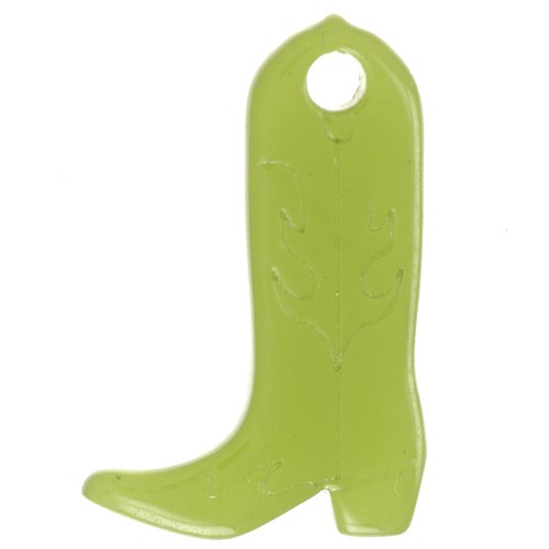 Santiag cowboy boot charm 20x13 mm in transparent acetate - Olive x1