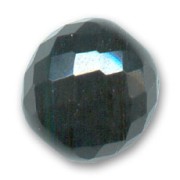 Fire Polished faceted round bead 18mm Jet x1|raw }}