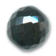Fire Polished faceted round bead 18mm Jet x1