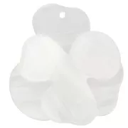 41x40mm Acetate Relief Flower Pendant - White Marble x1