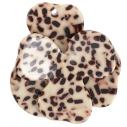 41x40mm Acetate Flower Relief Pendant - Mottled Brown - Cream x1|raw }}