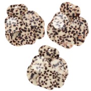 41x40mm Acetate Flower Relief Pendant - Mottled Brown - Cream x1