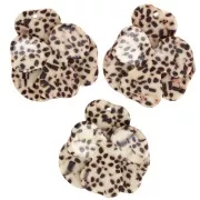 41x40mm Acetate Flower Relief Pendant - Mottled Brown - Cream x1