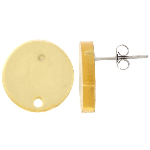 15mm Plexiglas earstuds - Mirror effect - Gold x2