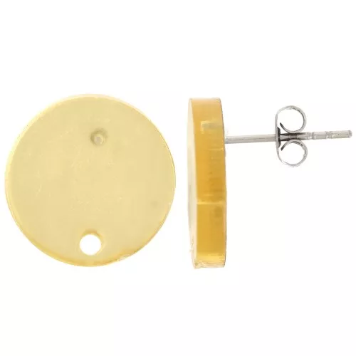 15mm Plexiglas earstuds - Mirror effect - Gold x2