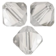 PureCrystal 5328 8 mm crystal bicones - Crystal Silver Shade x6